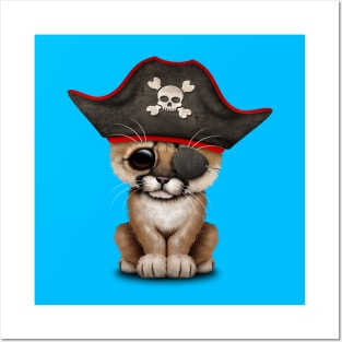 Cute Baby Cougar Cub Pirate Posters and Art